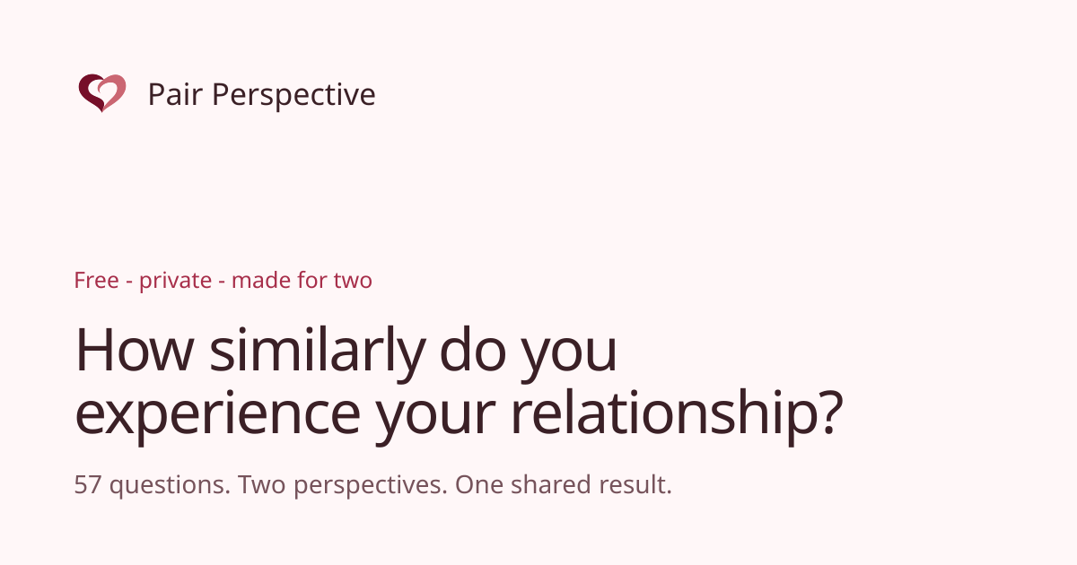I built a test that compares how couples see their relationship